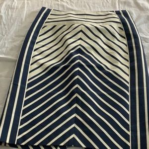 Navy and white pencil skirt